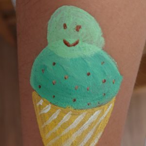 ボディペイント,フェイスペイント,ボディアート,アイスクリーム,ソフトクリーム,ミント,ダブル