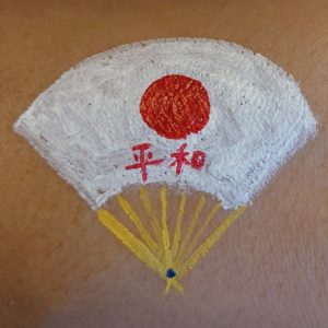 ボディペイント,フェイスペイント,ボディアート,扇子,せんす,日本,平和,japan
