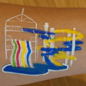 川越水上公園,川プー,直線スライダー,スライダープール,ボディペイント